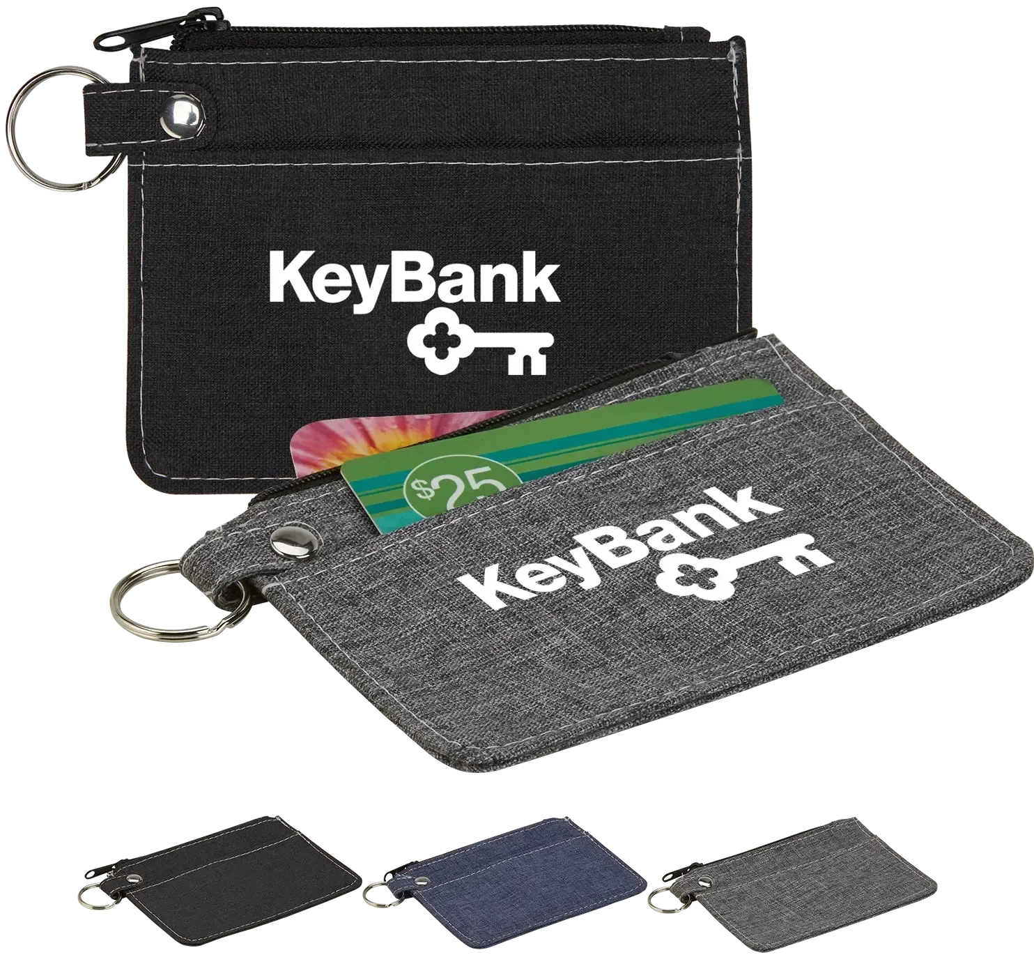 Personalized Heathered Card Wallet - Custom Branded Logo Card Holder