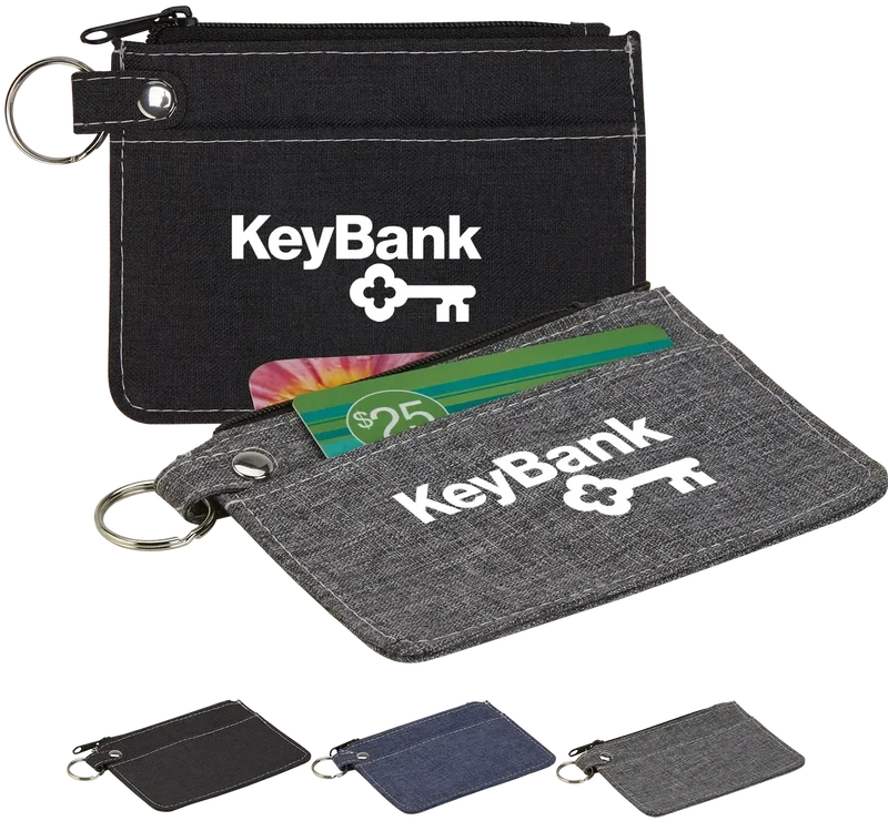 Personalized Heathered Card Wallet - Custom Branded Logo Card Holder
