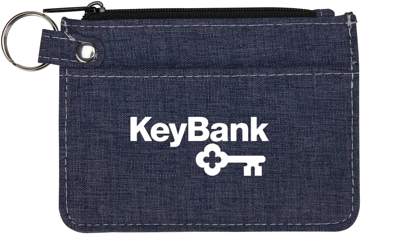 Personalized Heathered Card Wallet - Custom Branded Logo Card Holder — view 2