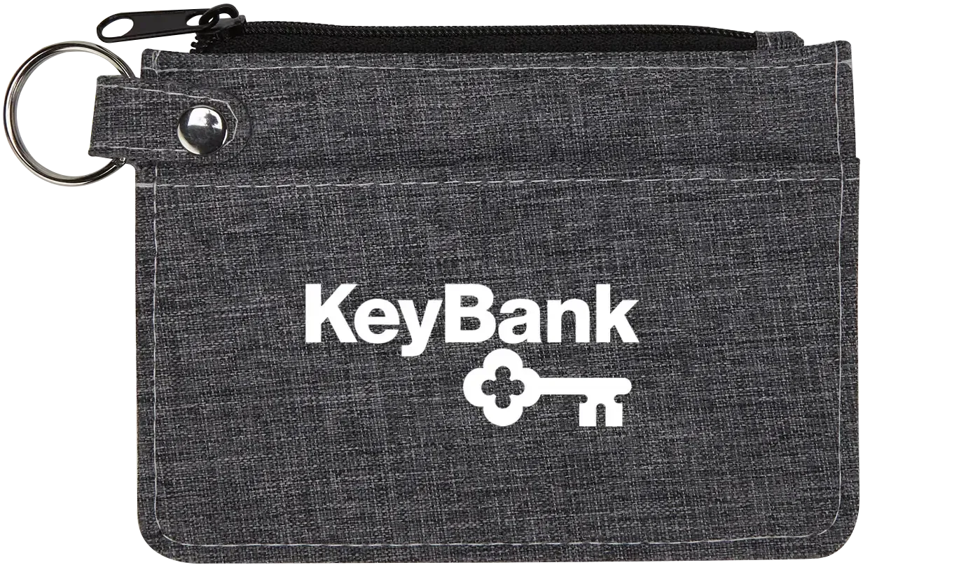 Personalized Heathered Card Wallet - Custom Branded Logo Card Holder — view 3