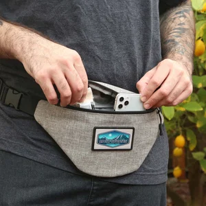 Heathered Insulated Fanny Pack with Vegan Leather Back