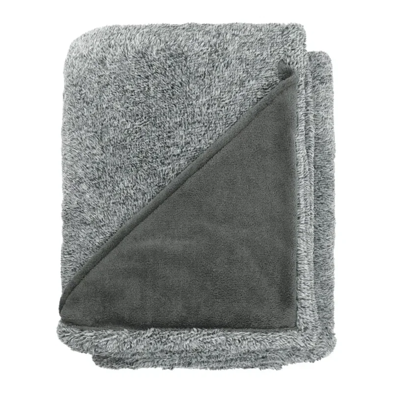 Personalized Heathered Fuzzy Fleece Blanket - 50"x60" — view 4