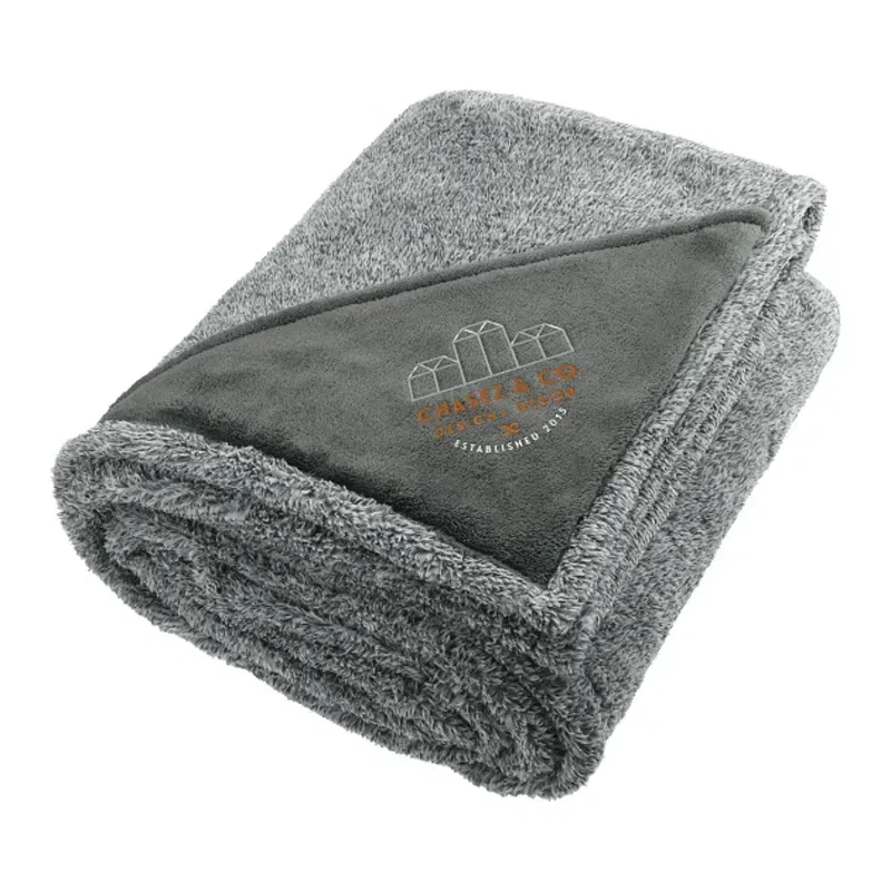 Personalized Heathered Fuzzy Fleece Blanket - 50"x60" — view 5