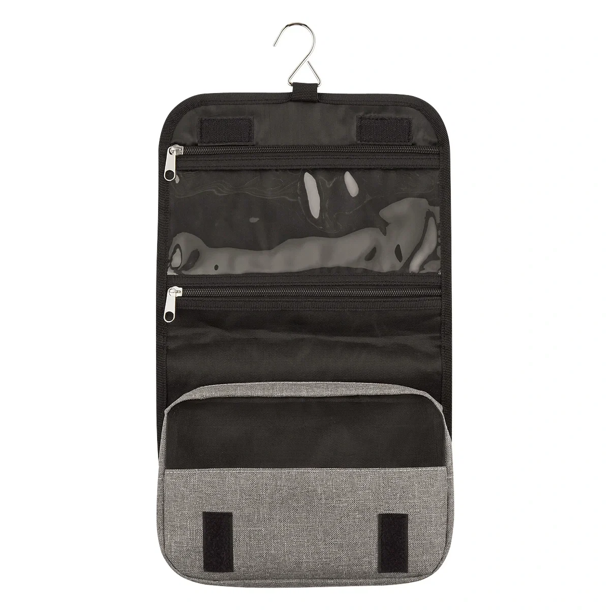 Unzipped interior reveals several storage pockets