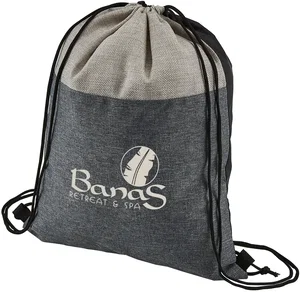 Personalized Heathered N' Jute Drawstring Backpack