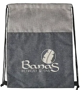 Personalized Heathered N' Jute Drawstring Backpack — view 2