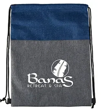 Personalized Heathered N' Jute Drawstring Backpack — view 4