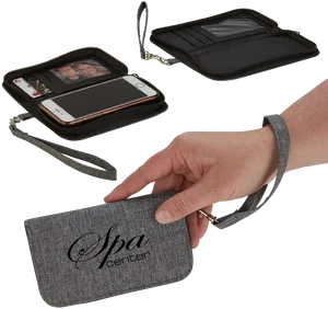 Personalized Heathered On-The-Go Wallet