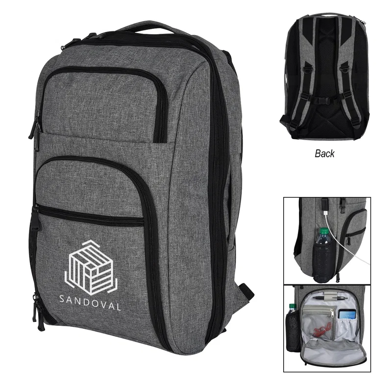 Heathered RFID Laptop Backpack & Briefcase — view 5