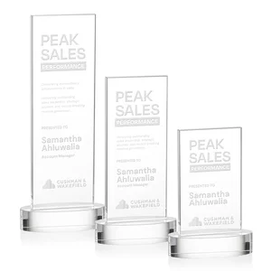 Starfire Crystal Upright Award With Two Imprint Zones