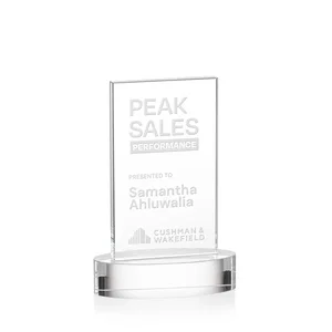Starfire Crystal Upright Award With Two Imprint Zones