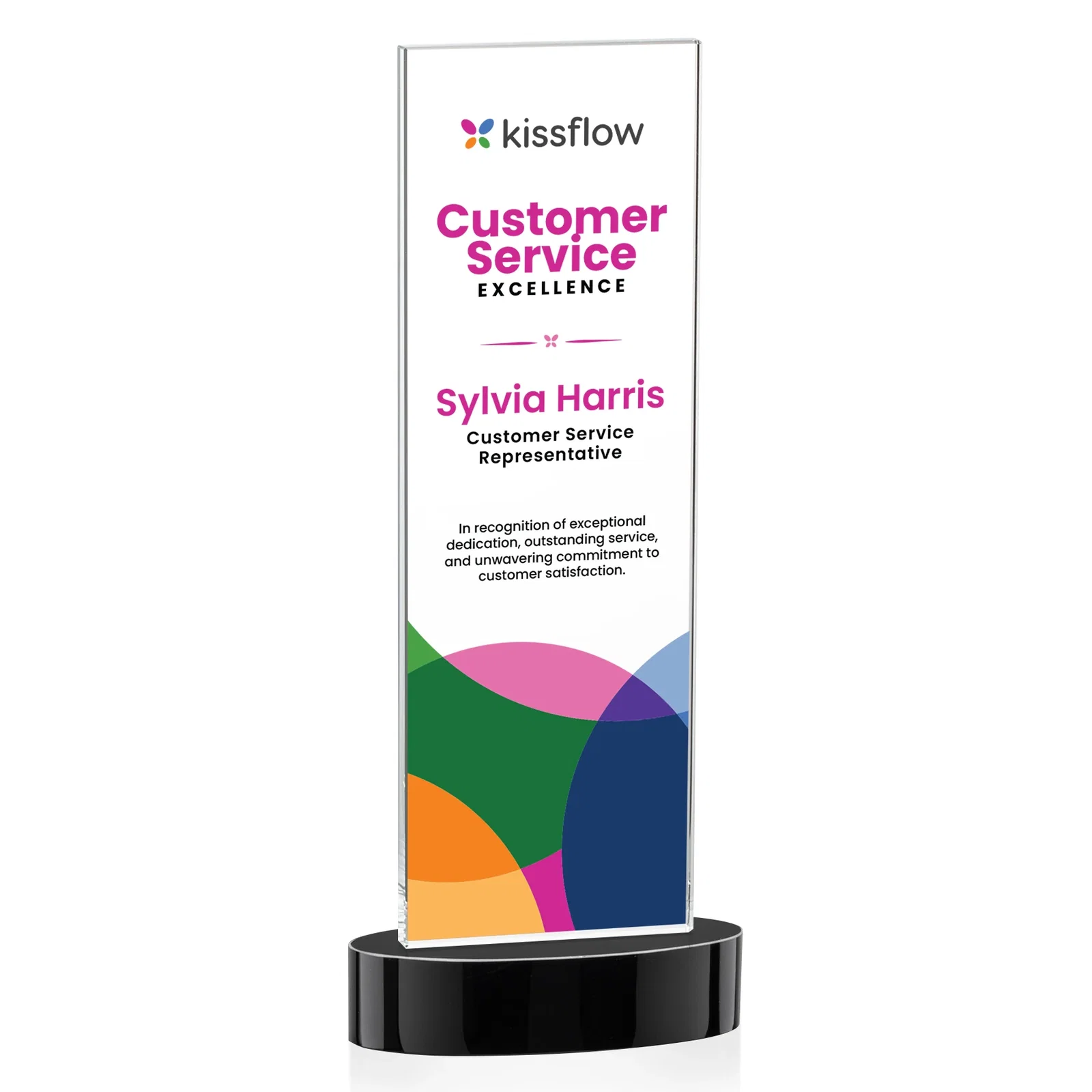 Personalized Starfire Crystal Upright Award With Two Imprint Zones, awards for graduation ceremonies