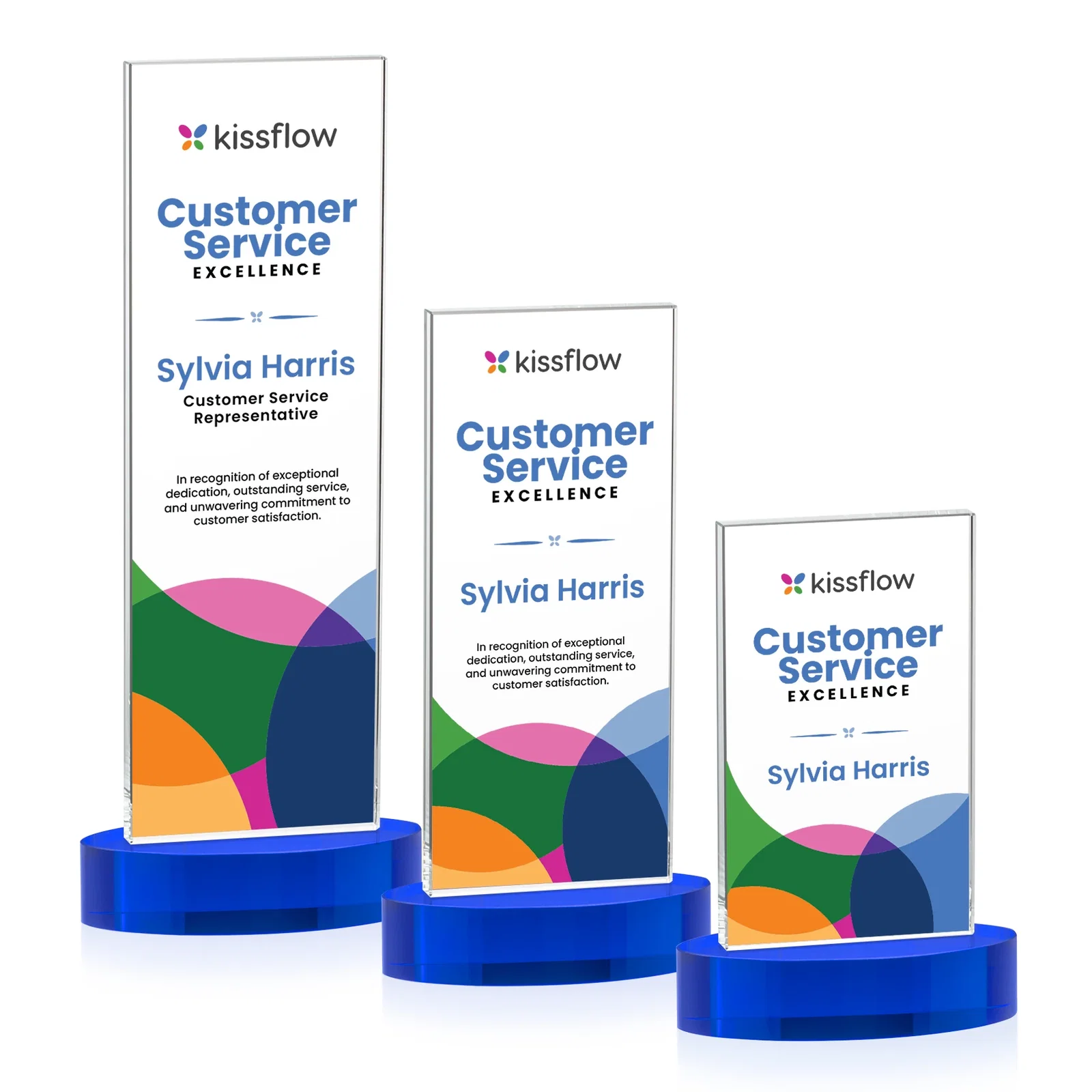 Personalized Starfire Crystal Upright Award With Two Imprint Zones, awards for safety achievement programs