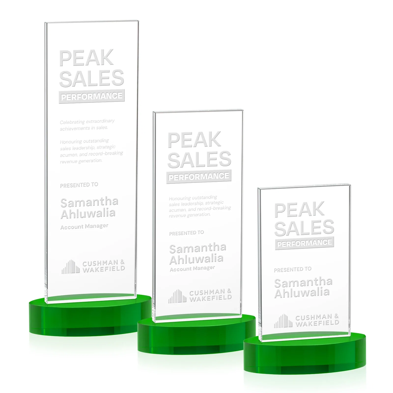Promotional Starfire Crystal Upright Award With Two Imprint Zones, awards for safety achievement programs