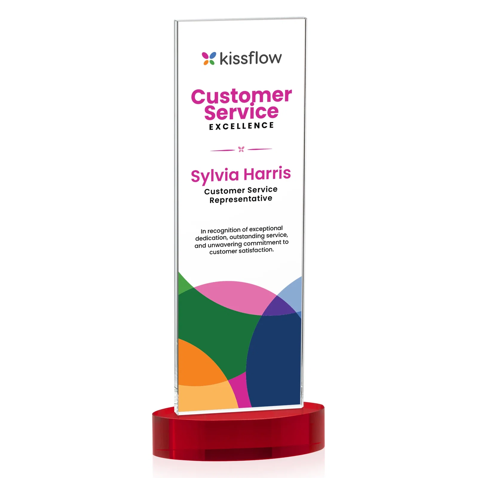Customized Starfire Crystal Upright Award With Two Imprint Zones, awards for sales achievement awards