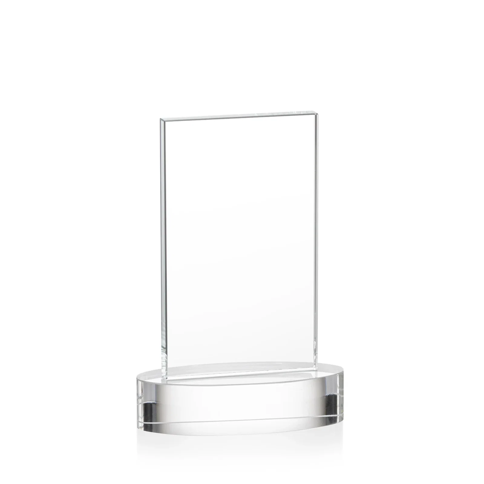 Custom engraved Starfire Crystal Upright Award With Two Imprint Zones, awards for employee recognition