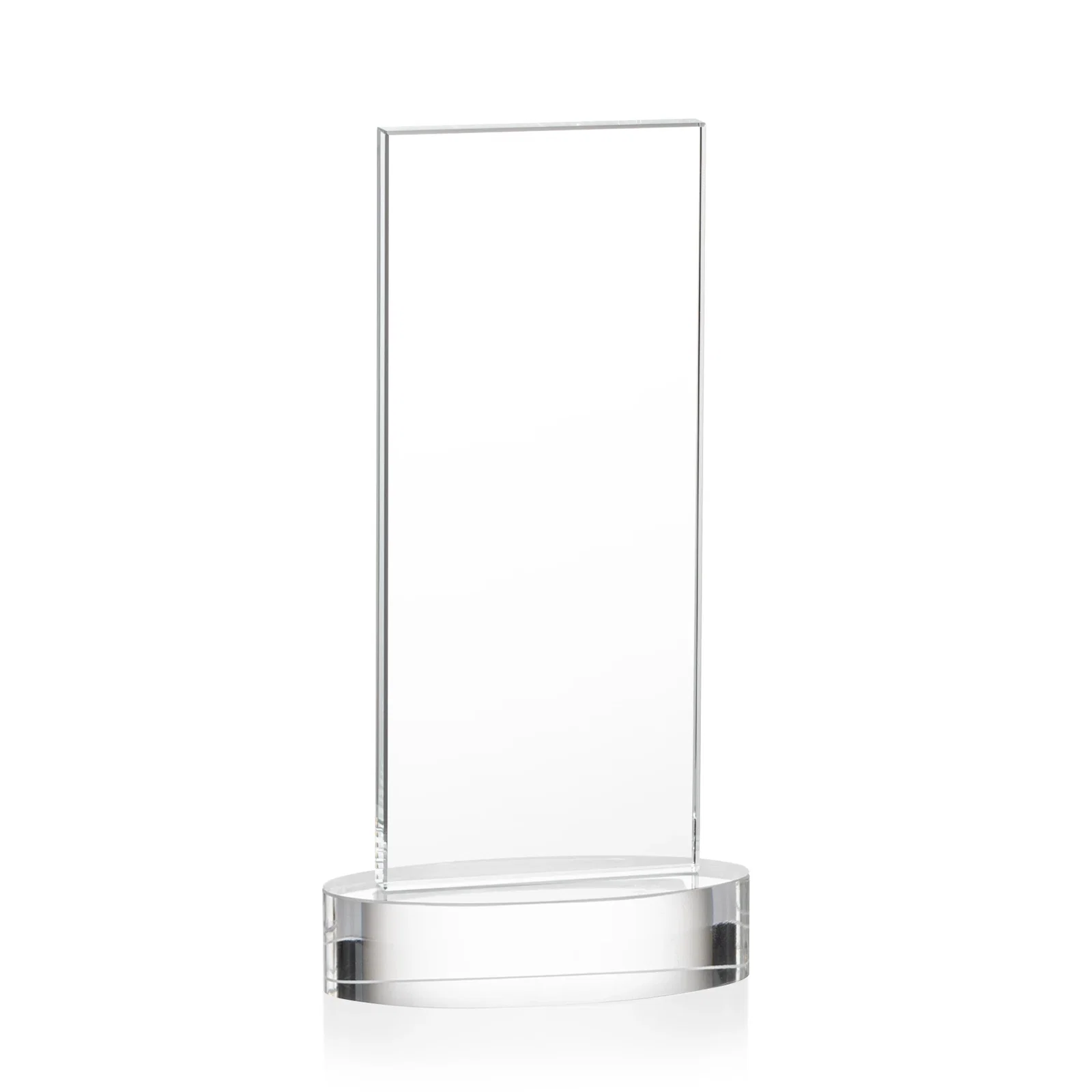 Custom engraved Starfire Crystal Upright Award With Two Imprint Zones, awards for corporate award ceremonies