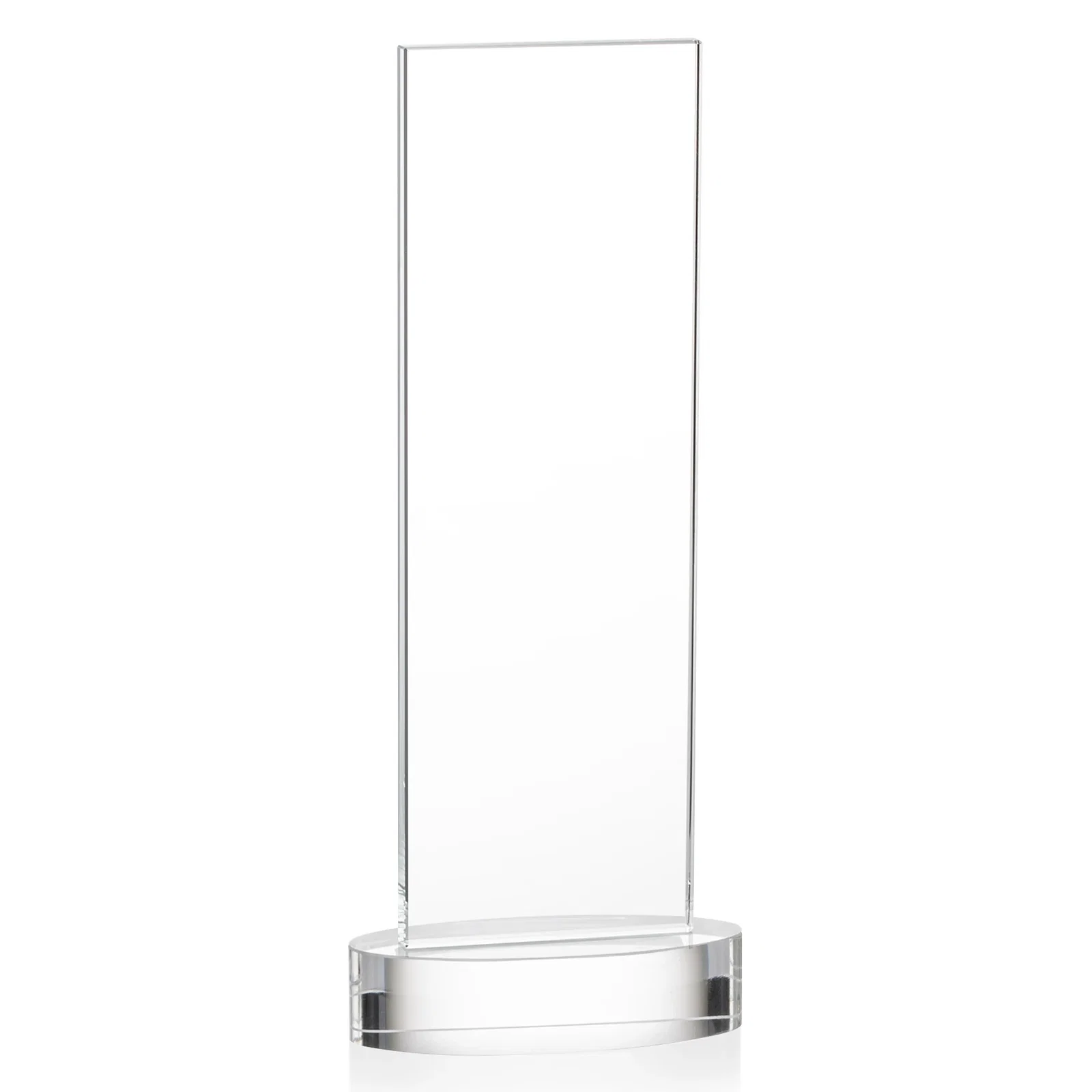 Custom engraved Starfire Crystal Upright Award With Two Imprint Zones, awards for service anniversary gifts