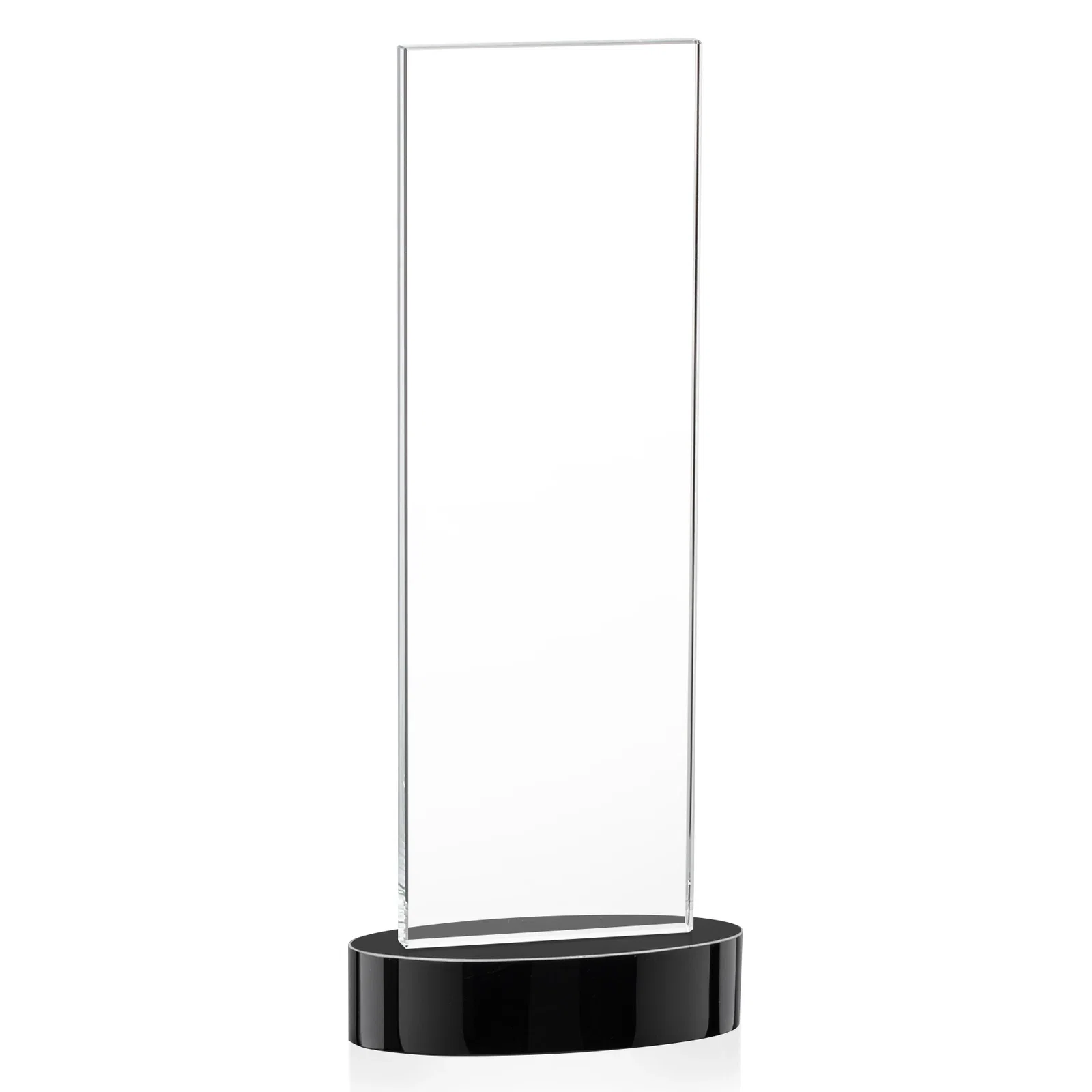 Custom engraved Starfire Crystal Upright Award With Two Imprint Zones, awards for sales achievement awards