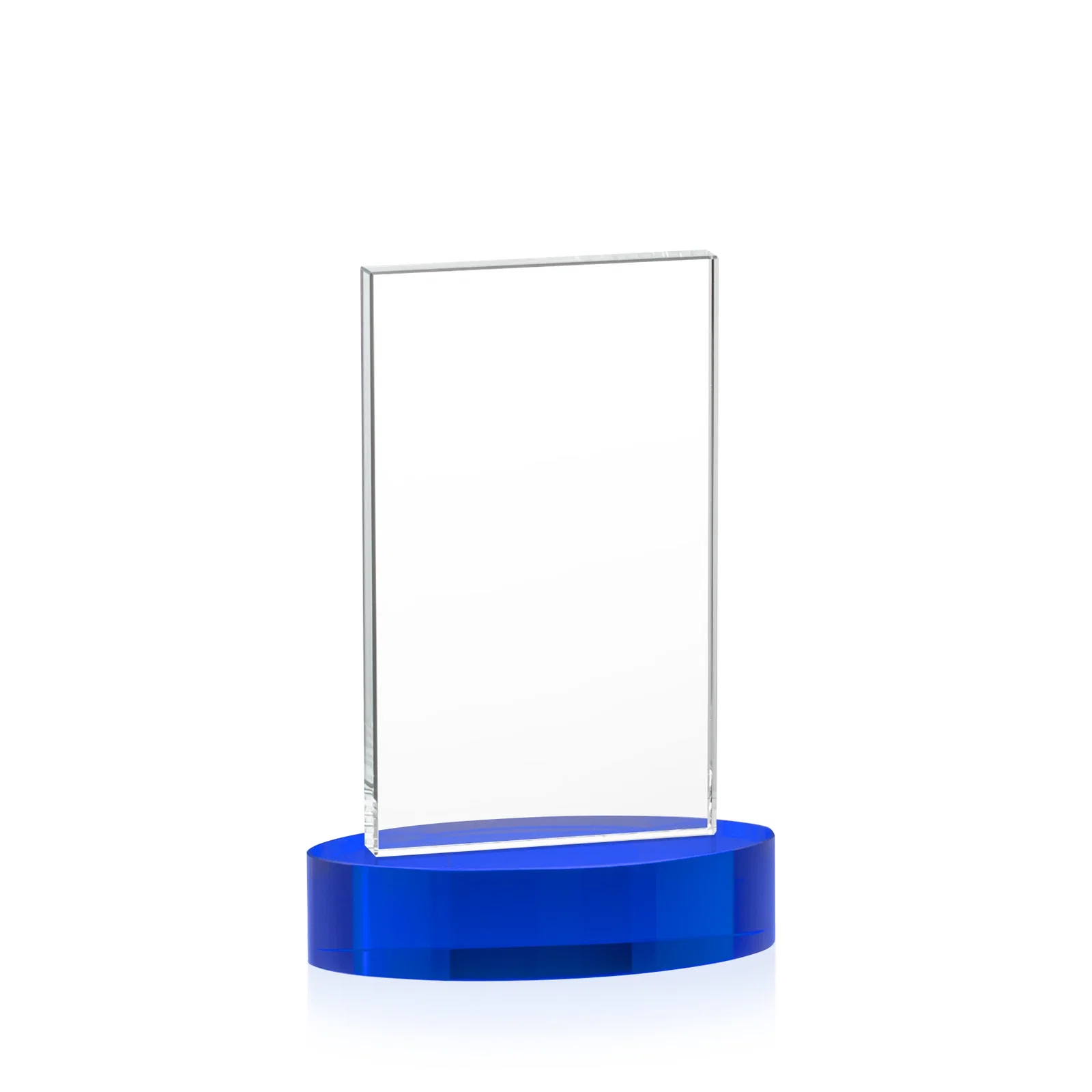 Custom engraved Starfire Crystal Upright Award With Two Imprint Zones, awards for donor appreciation