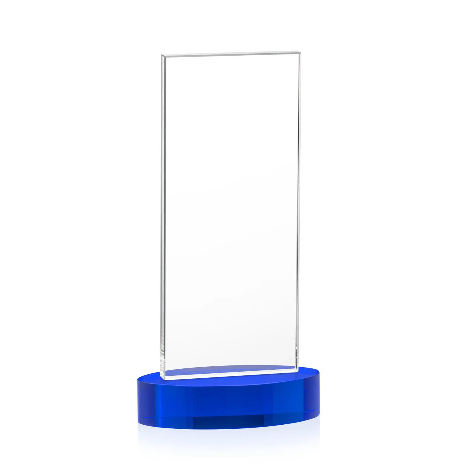 Custom engraved Starfire Crystal Upright Award With Two Imprint Zones, awards for graduation ceremonies