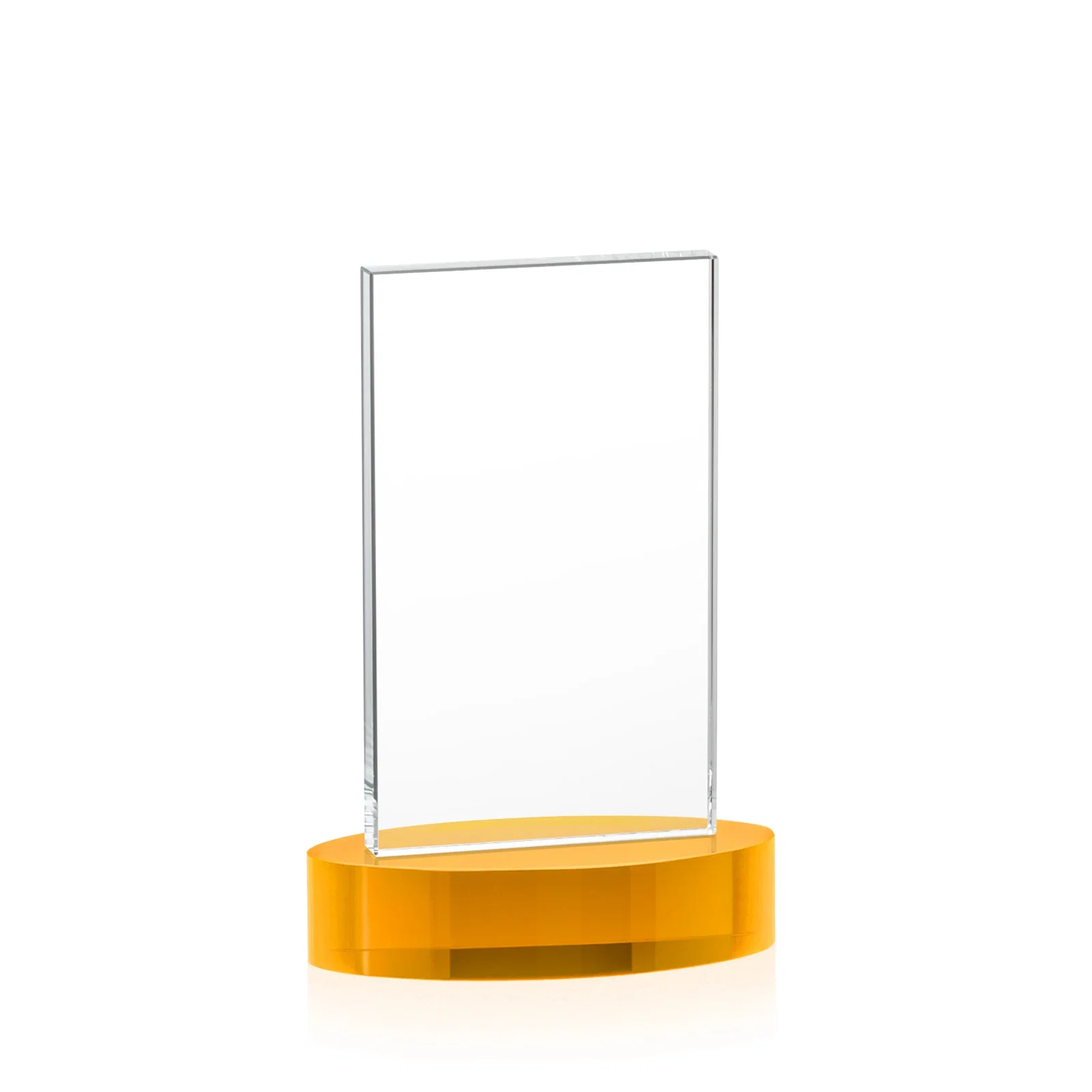 Custom engraved Starfire Crystal Upright Award With Two Imprint Zones, awards for volunteer appreciation