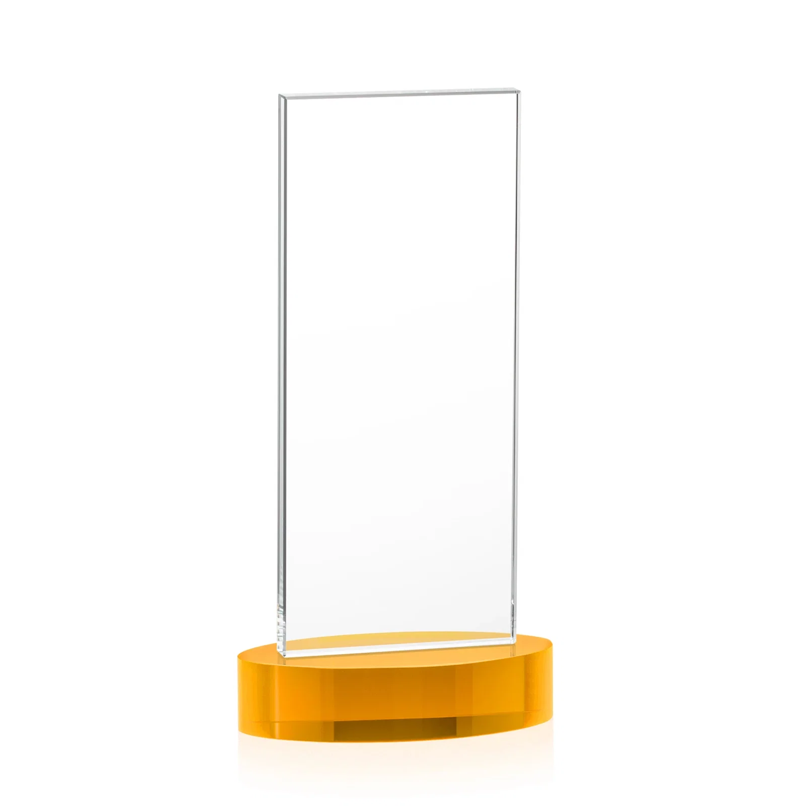 Custom engraved Starfire Crystal Upright Award With Two Imprint Zones, awards for dealer and partner awards