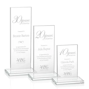 Starfire Crystal Upright Award on Clear Base
