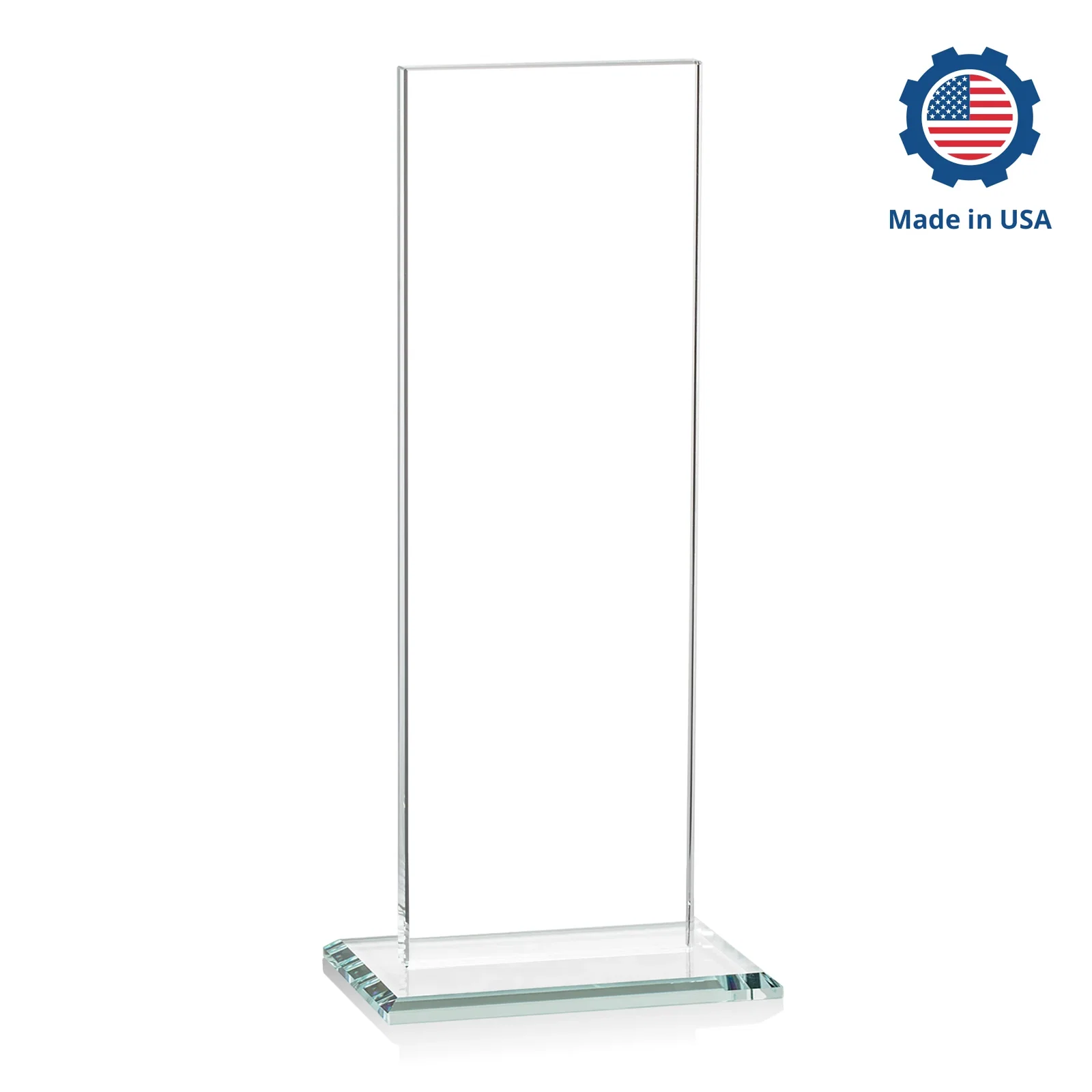Personalized Starfire Crystal Upright Award on Clear Base, awards, with your logo for service anniversary gifts