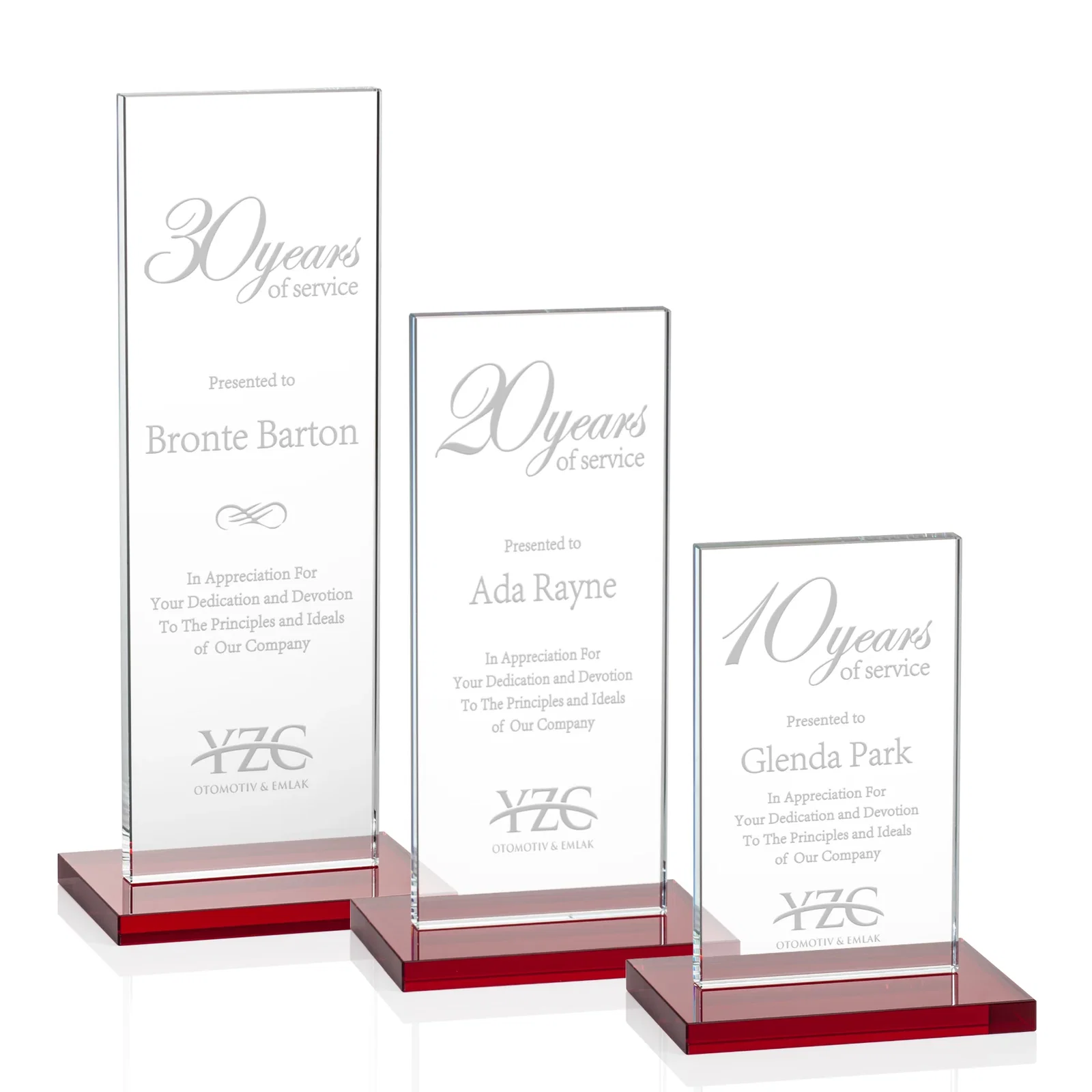 Personalized Starfire Crystal Upright Award on Clear Base, awards for safety achievement programs