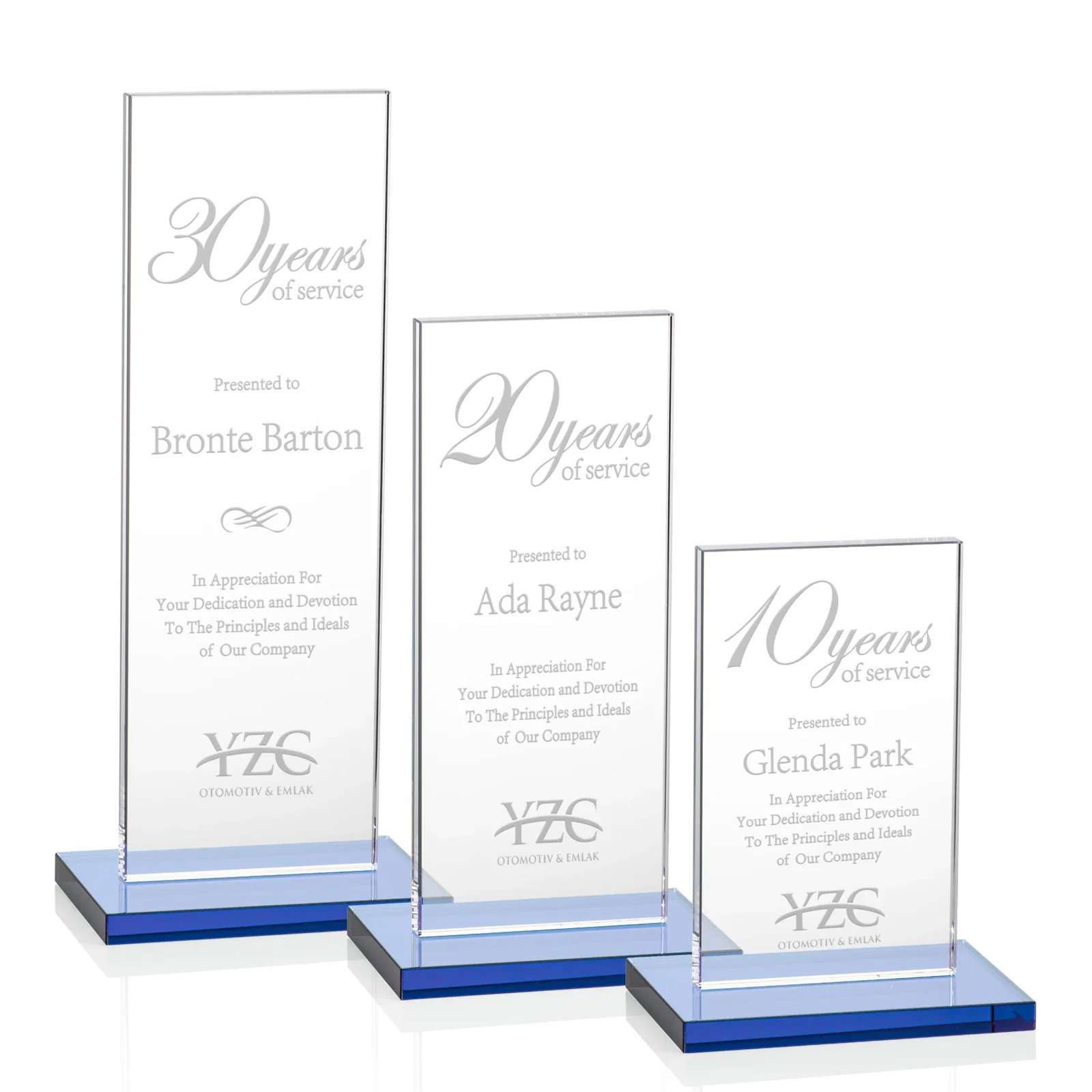 Promotional Starfire Crystal Upright Award on Clear Base, awards for employee recognition