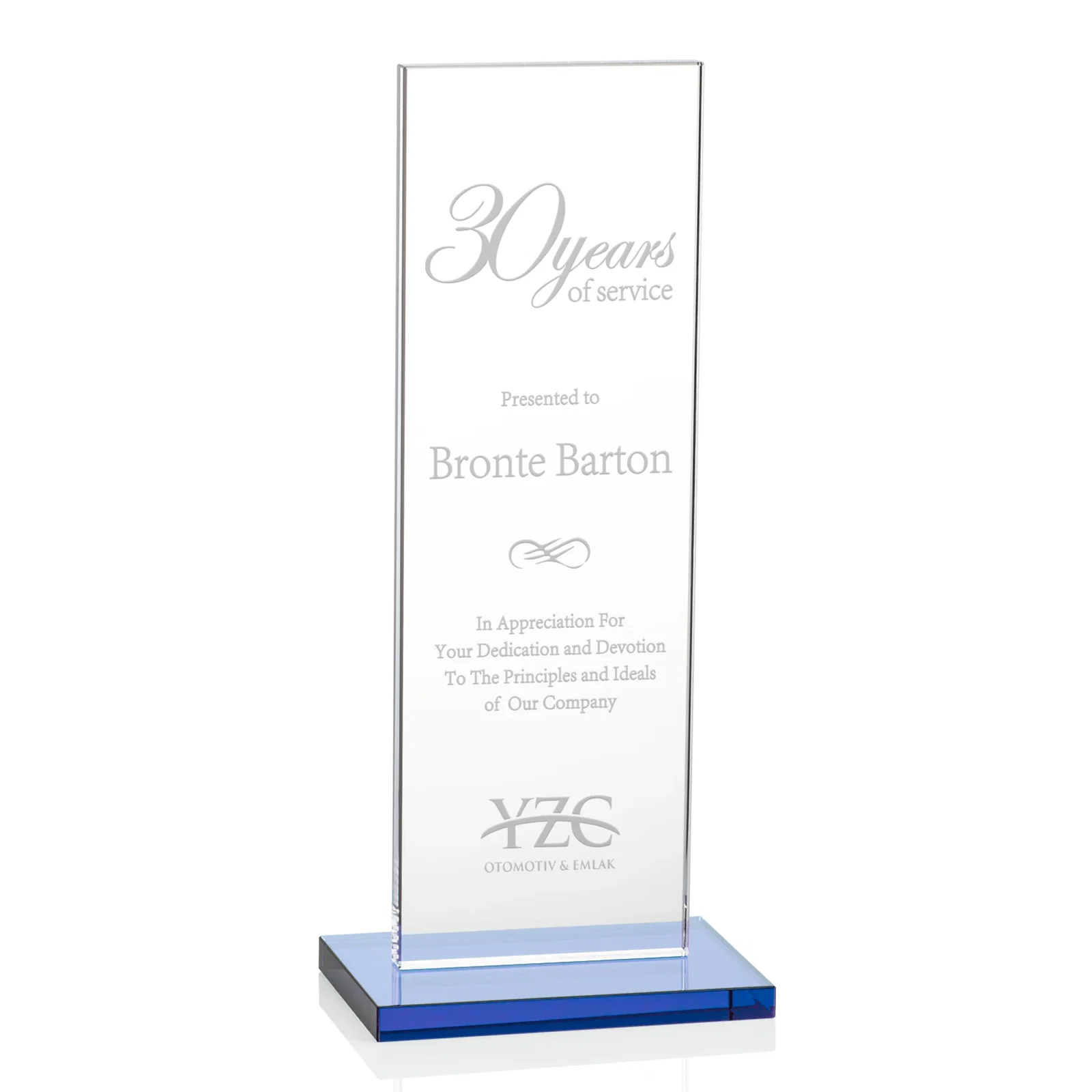 Promotional Starfire Crystal Upright Award on Clear Base, awards for sales achievement awards