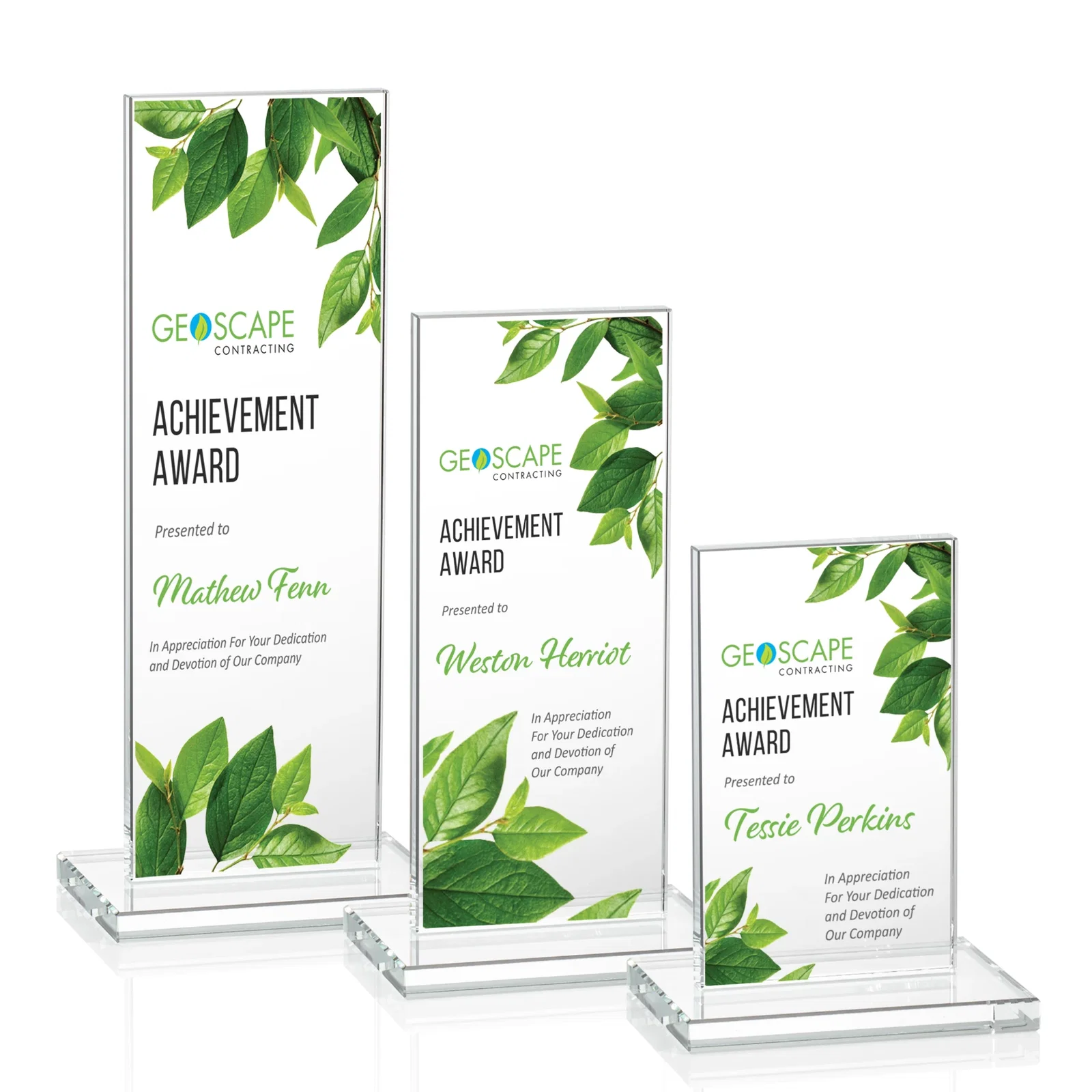 Promotional Starfire Crystal Upright Award on Clear Base, awards for safety achievement programs