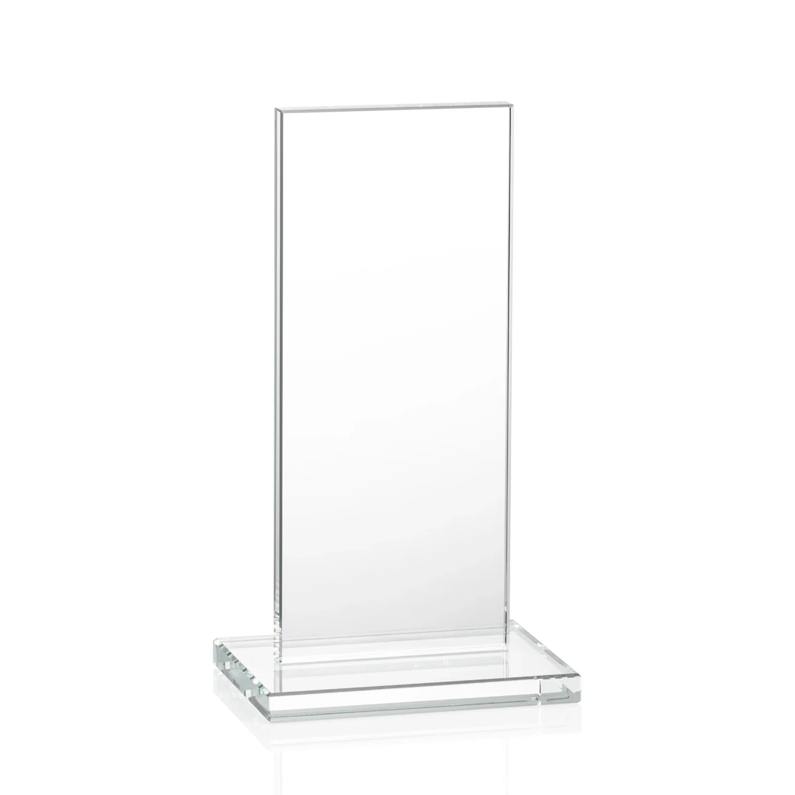 Custom engraved Starfire Crystal Upright Award on Clear Base, awards for corporate award ceremonies