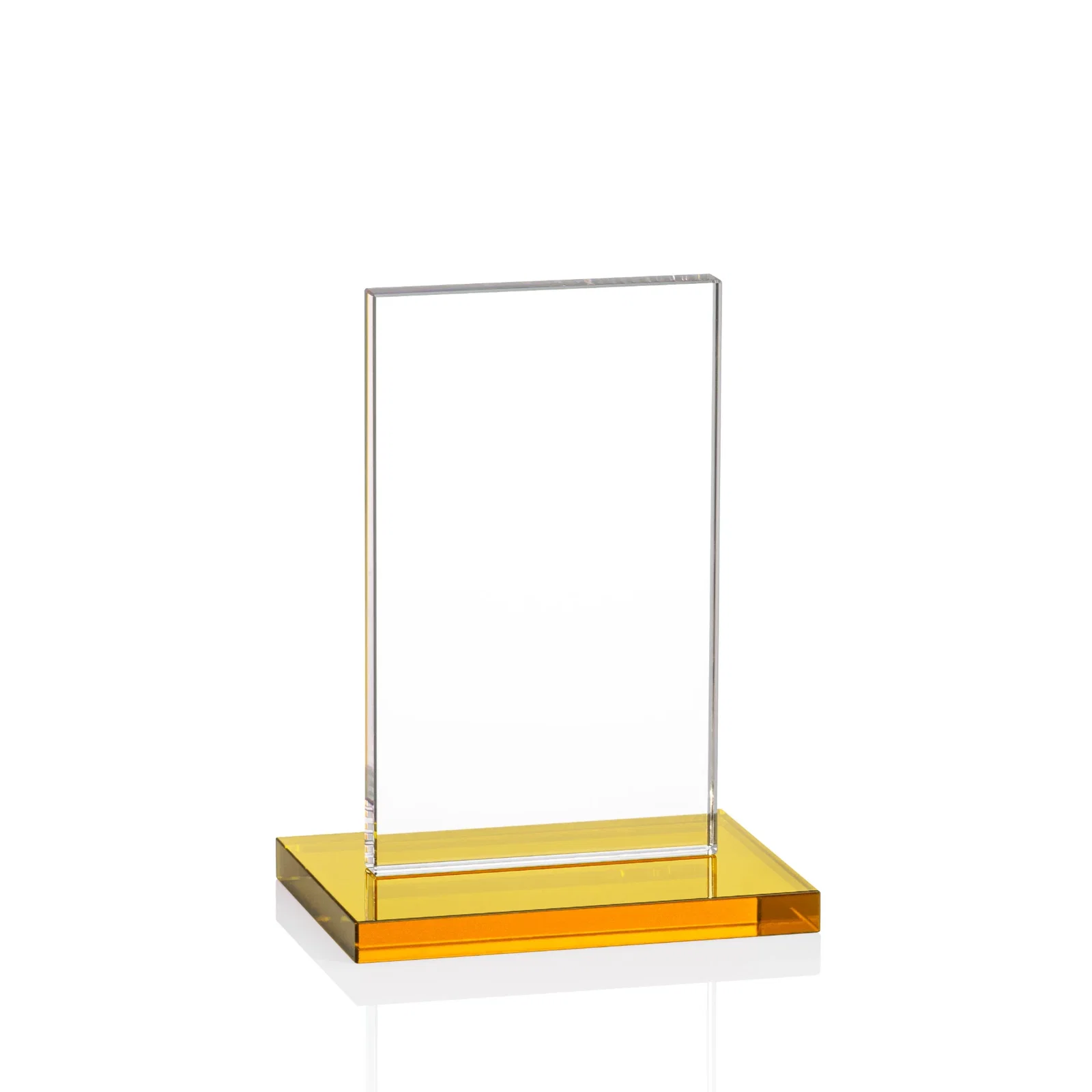 Custom engraved Starfire Crystal Upright Award on Clear Base, awards for sales achievement awards