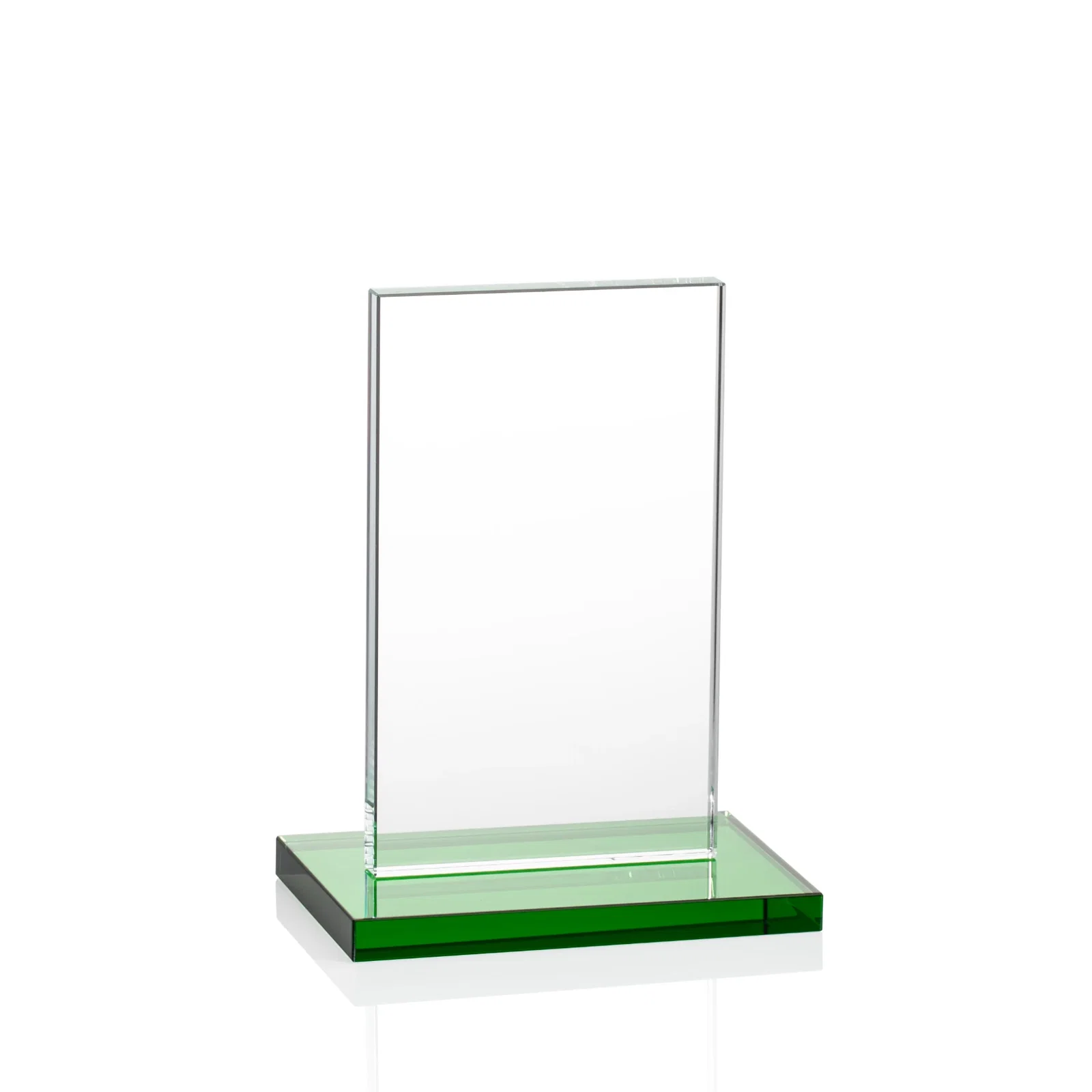 Custom engraved Starfire Crystal Upright Award on Clear Base, awards for donor appreciation