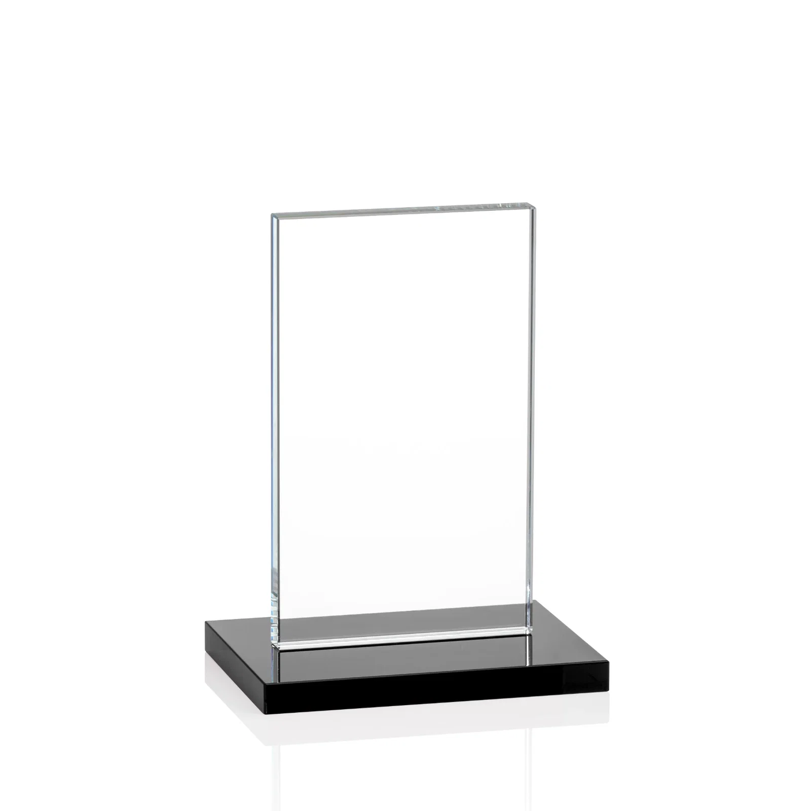 Custom engraved Starfire Crystal Upright Award on Clear Base, awards for volunteer appreciation