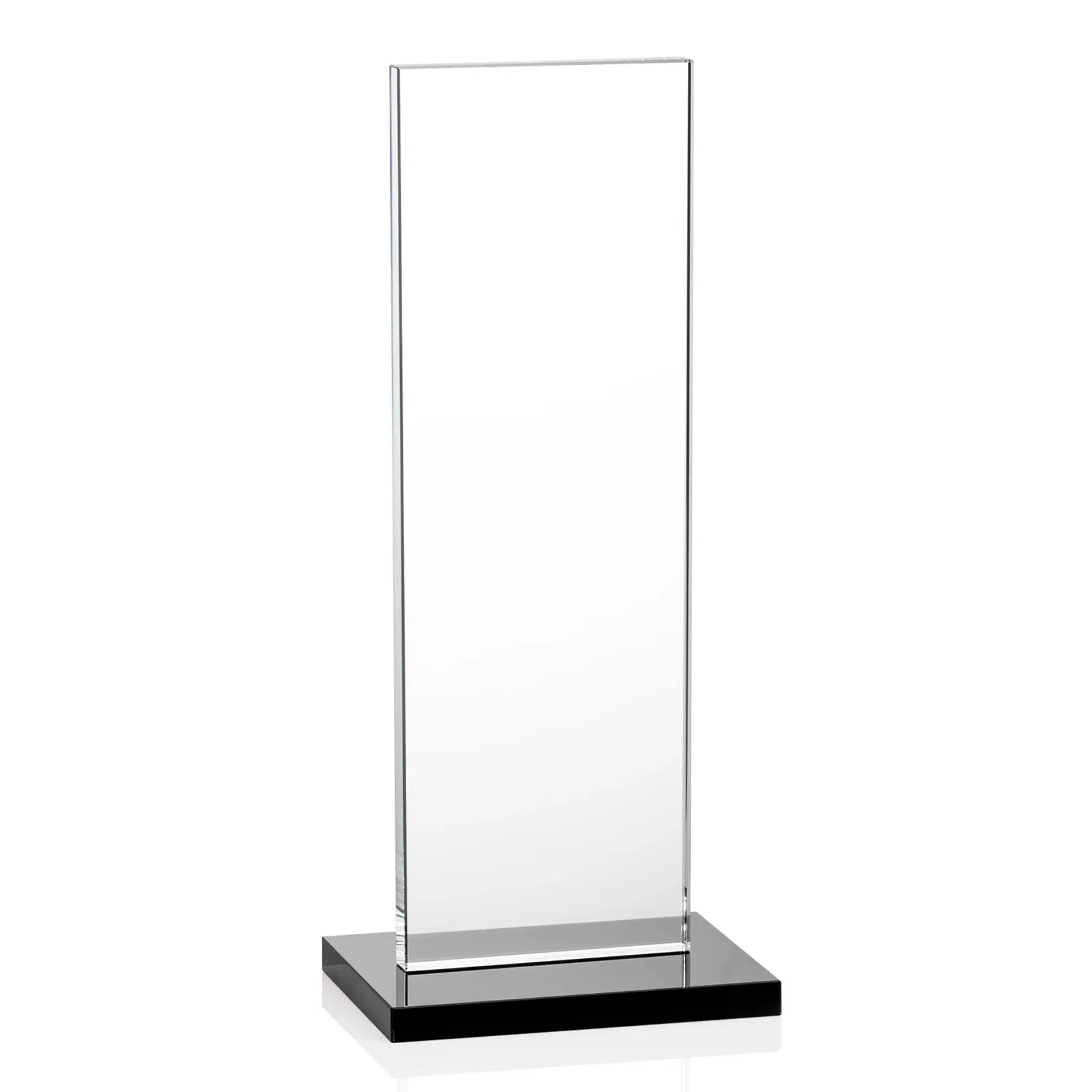 Custom engraved Starfire Crystal Upright Award on Clear Base, awards for company anniversary events