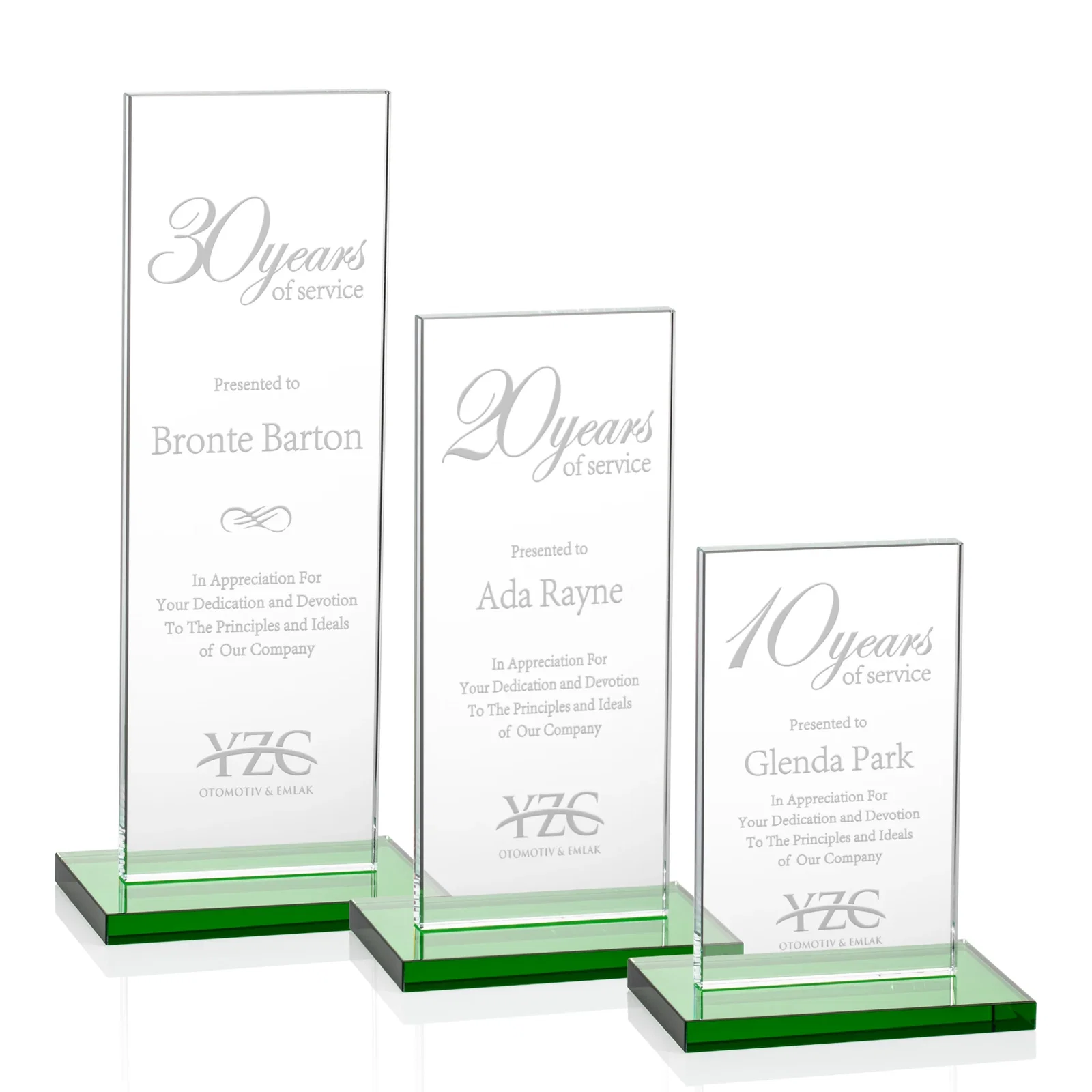 Custom Starfire Crystal Upright Award on Clear Base, awards for safety achievement programs
