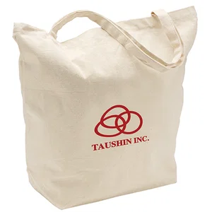 12 oz Cotton Canvas Tote Bag, 20" W x 17.5" H, Gusset Bottom
