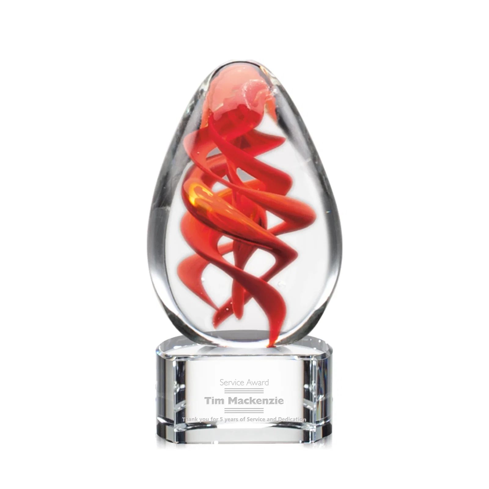 Custom Glass Spiral Award - Helix for sales achievement awards