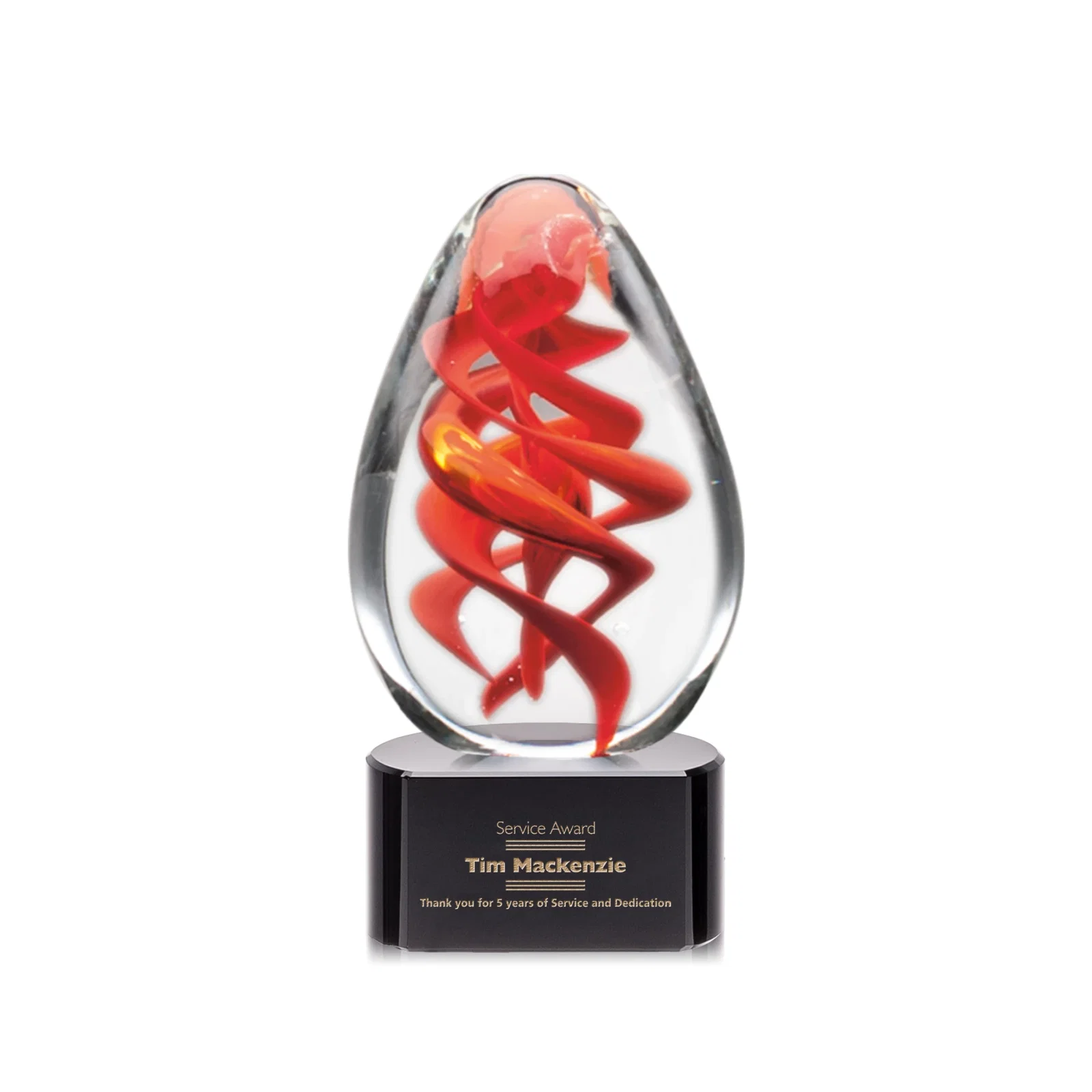 Custom Glass Spiral Award - Helix for donor appreciation