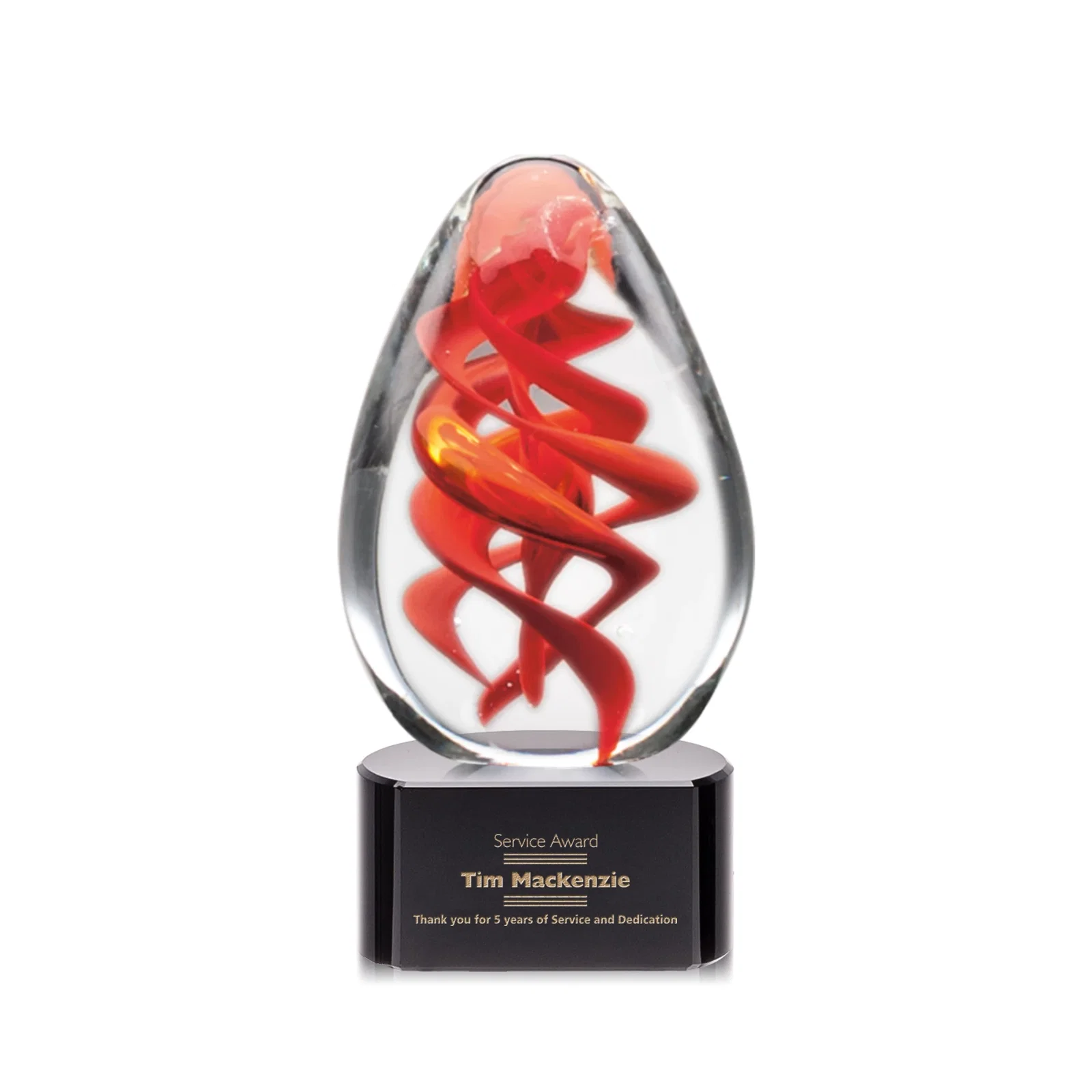 Custom Glass Spiral Award - Helix for graduation ceremonies