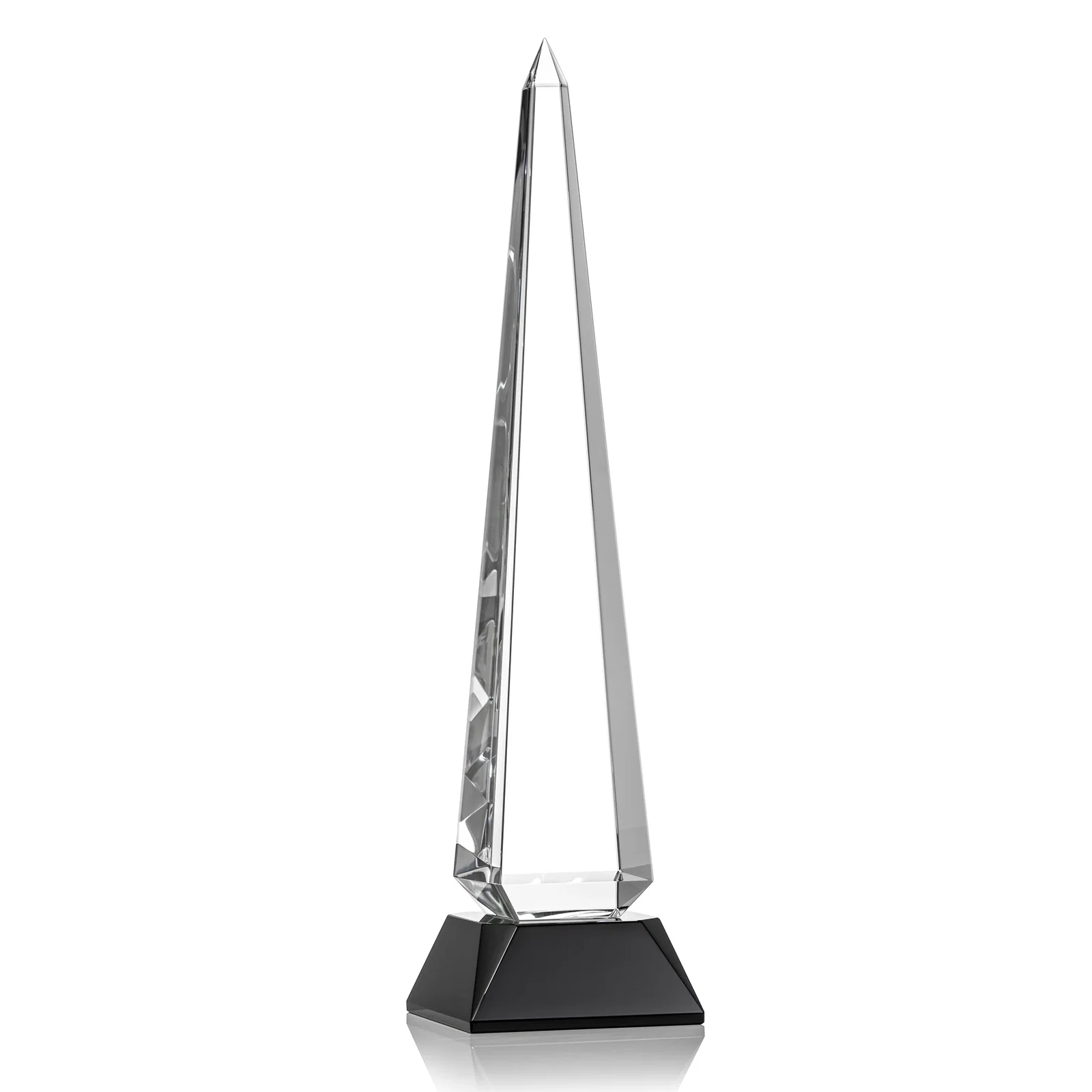 Promotional Optical Crystal Obelisk Award with Stepped Taper for employee recognition