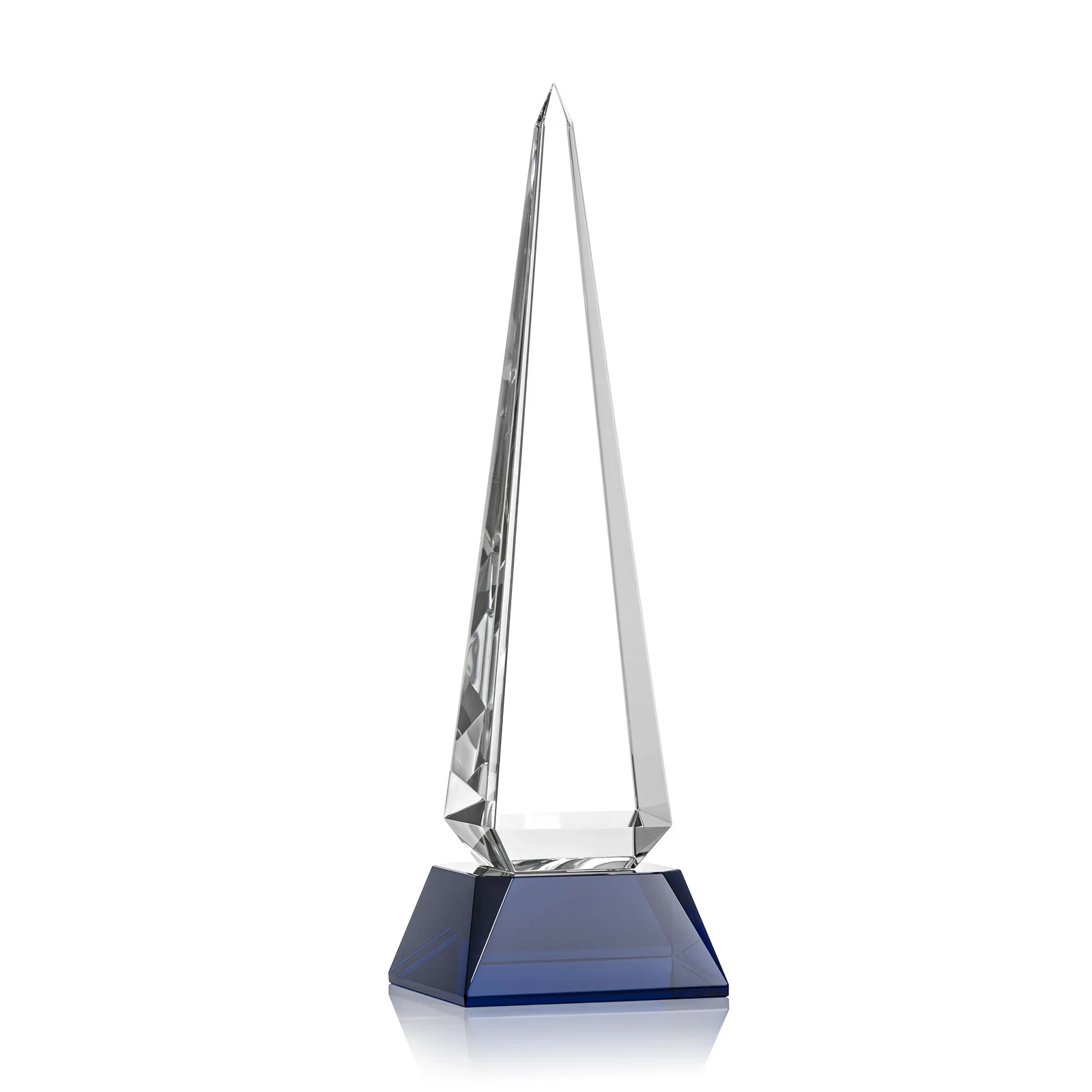 Promotional Optical Crystal Obelisk Award with Stepped Taper for service anniversary gifts