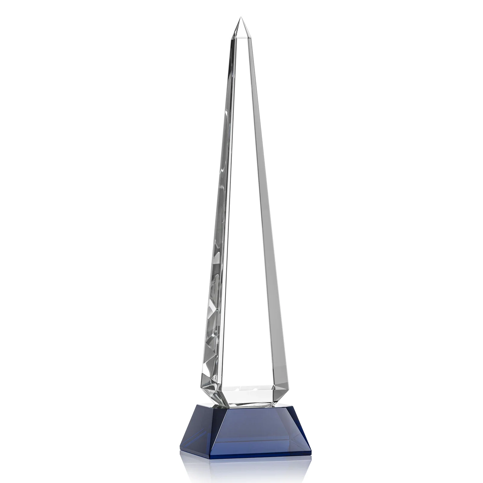 Promotional Optical Crystal Obelisk Award with Stepped Taper for sales achievement awards