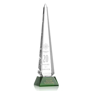 Optical Crystal Obelisk Award with Stepped Taper
