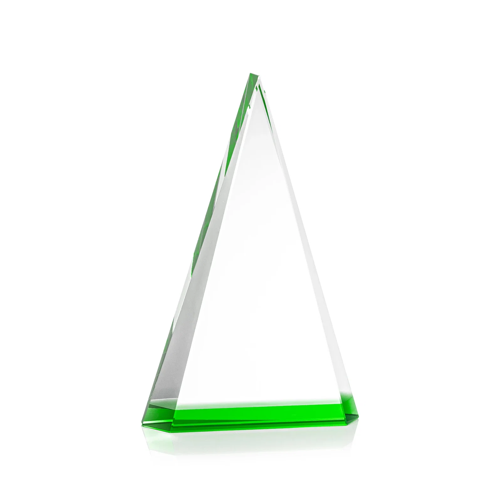 Branded Optical Crystal Triangle Award in Five Colors for volunteer appreciation
