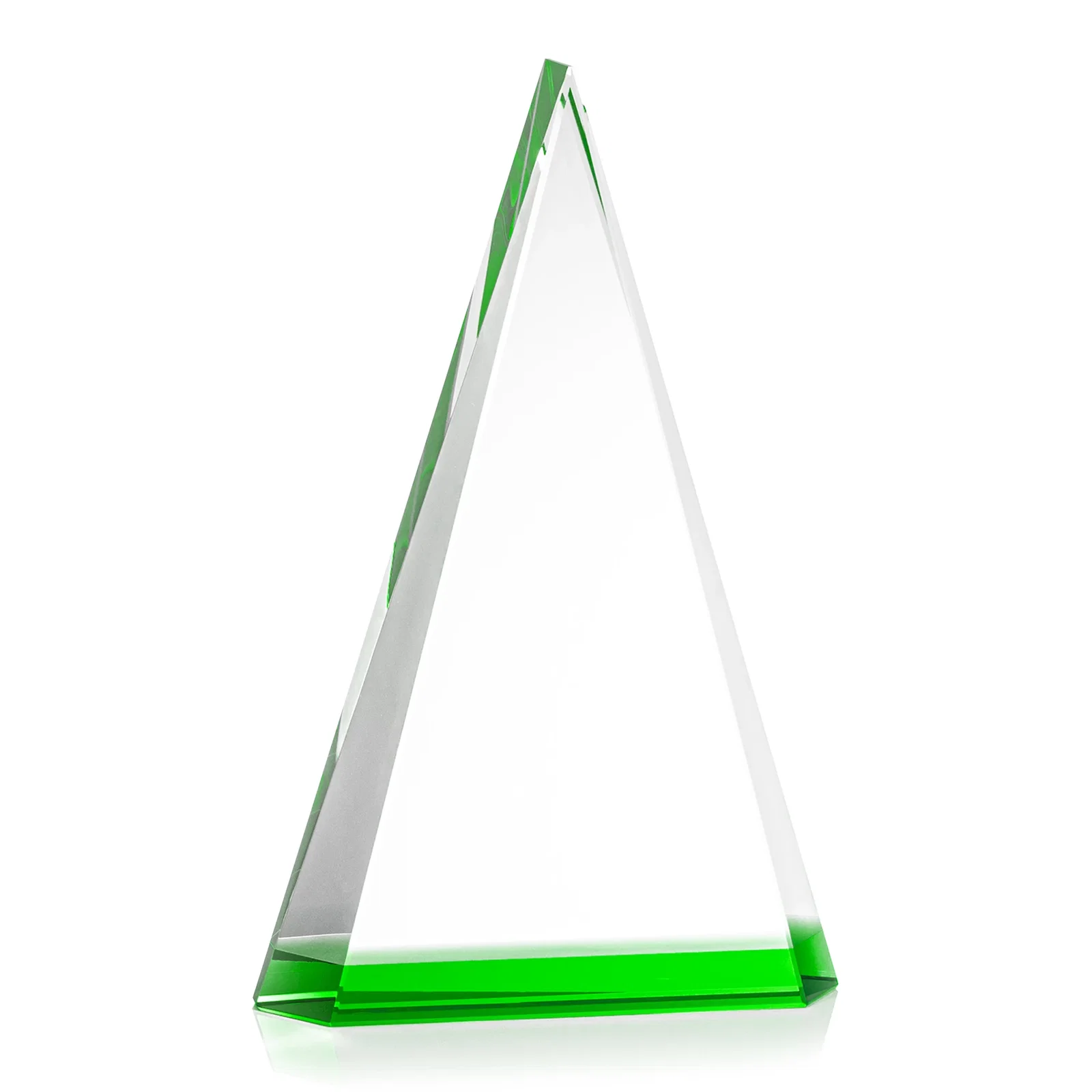 Branded Optical Crystal Triangle Award in Five Colors for company anniversary events