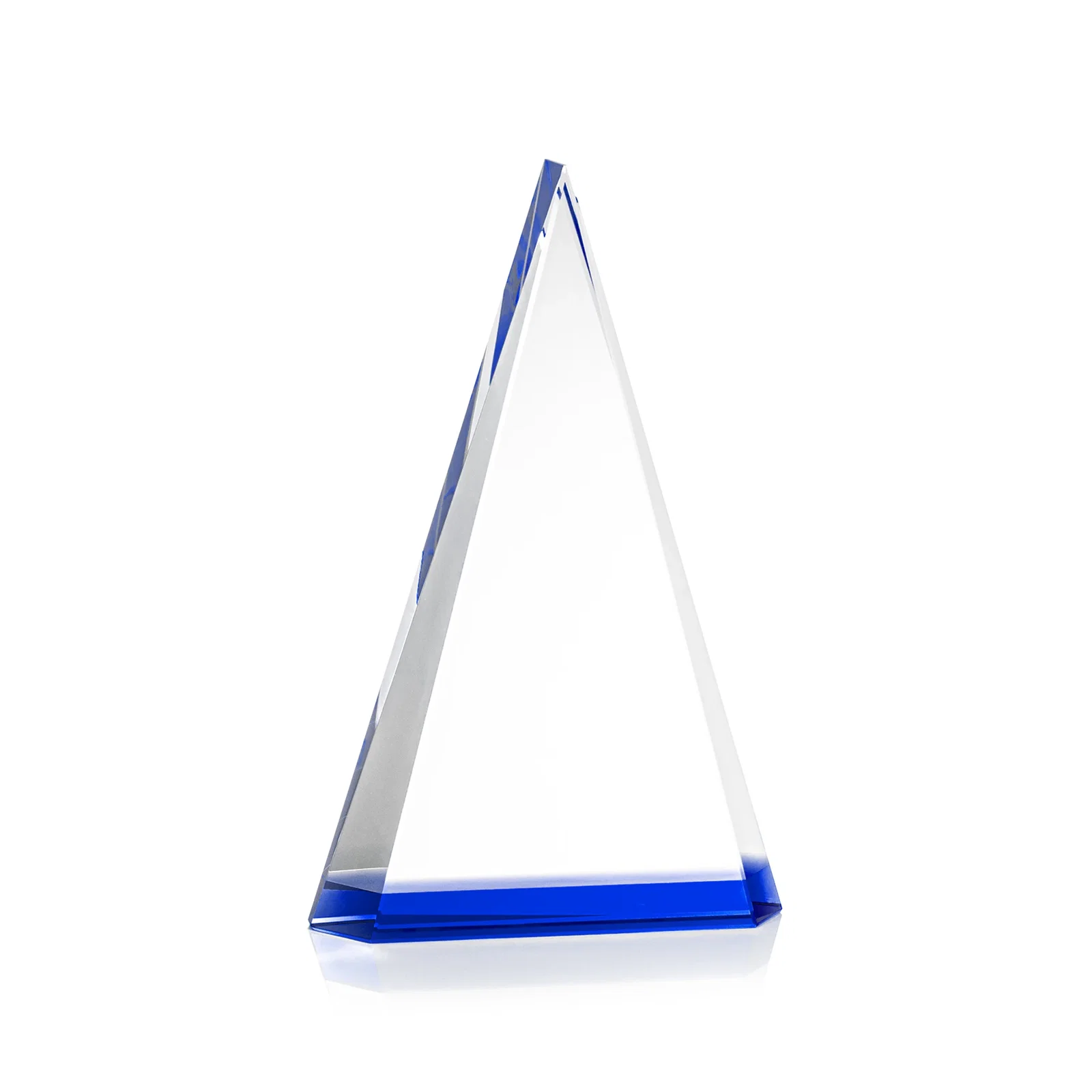 Custom printed Optical Crystal Triangle Award in Five Colors for service anniversary gifts